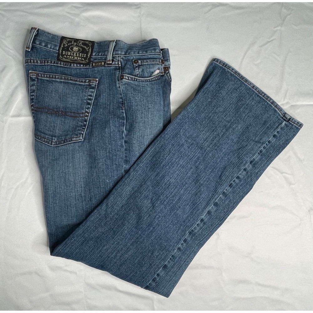 Lucky Brand Women's Jeans 14/32 Mid Rise Flare Medium Wash Denim 32x31 Pre-Owned